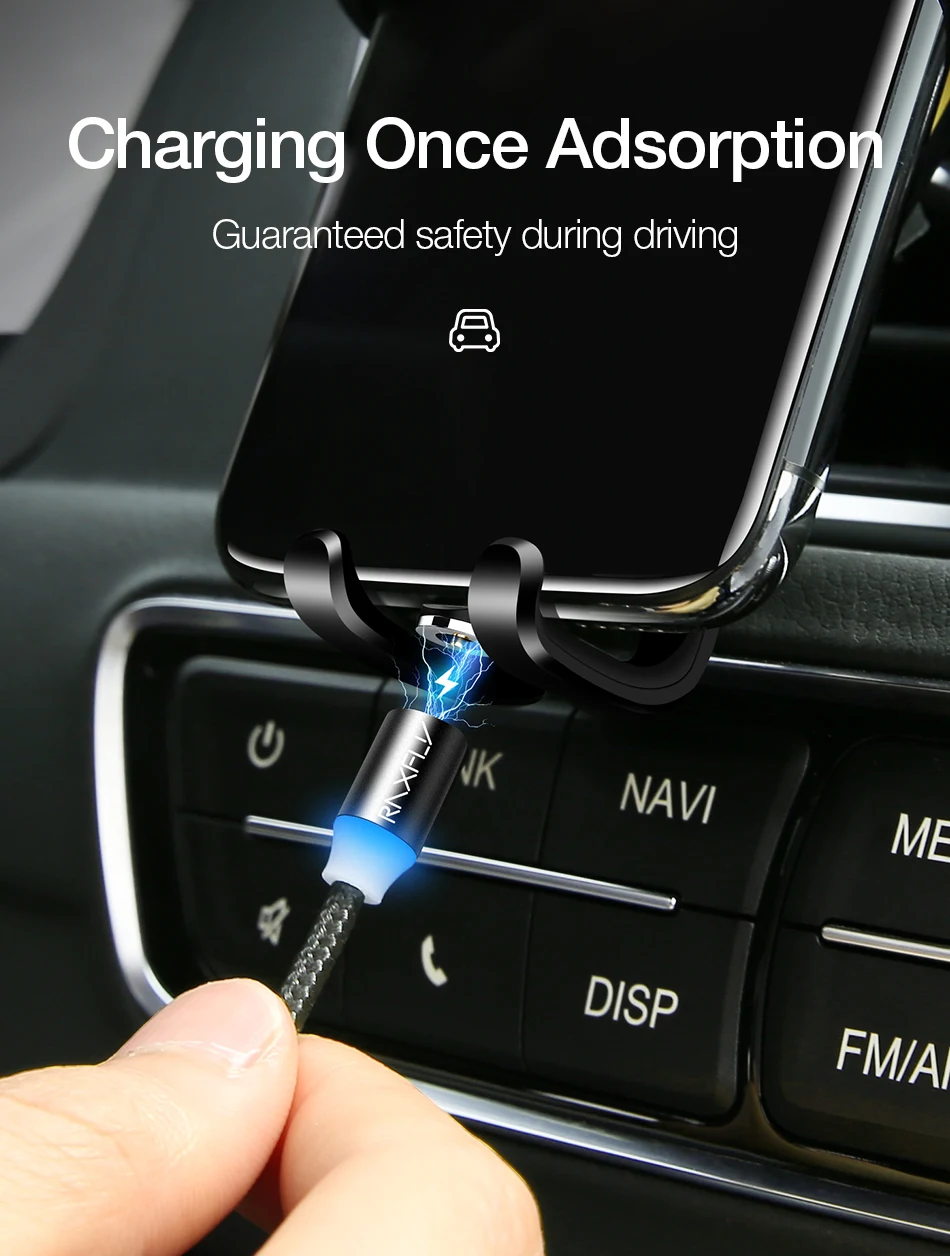 Free Shipping RAXFLY Amazon Best Seller 360 Rotation Led 3 in 1 Magnetic Usb Charging Cable Micro Type C Cable For Mobile Phone - ANKUX.COM