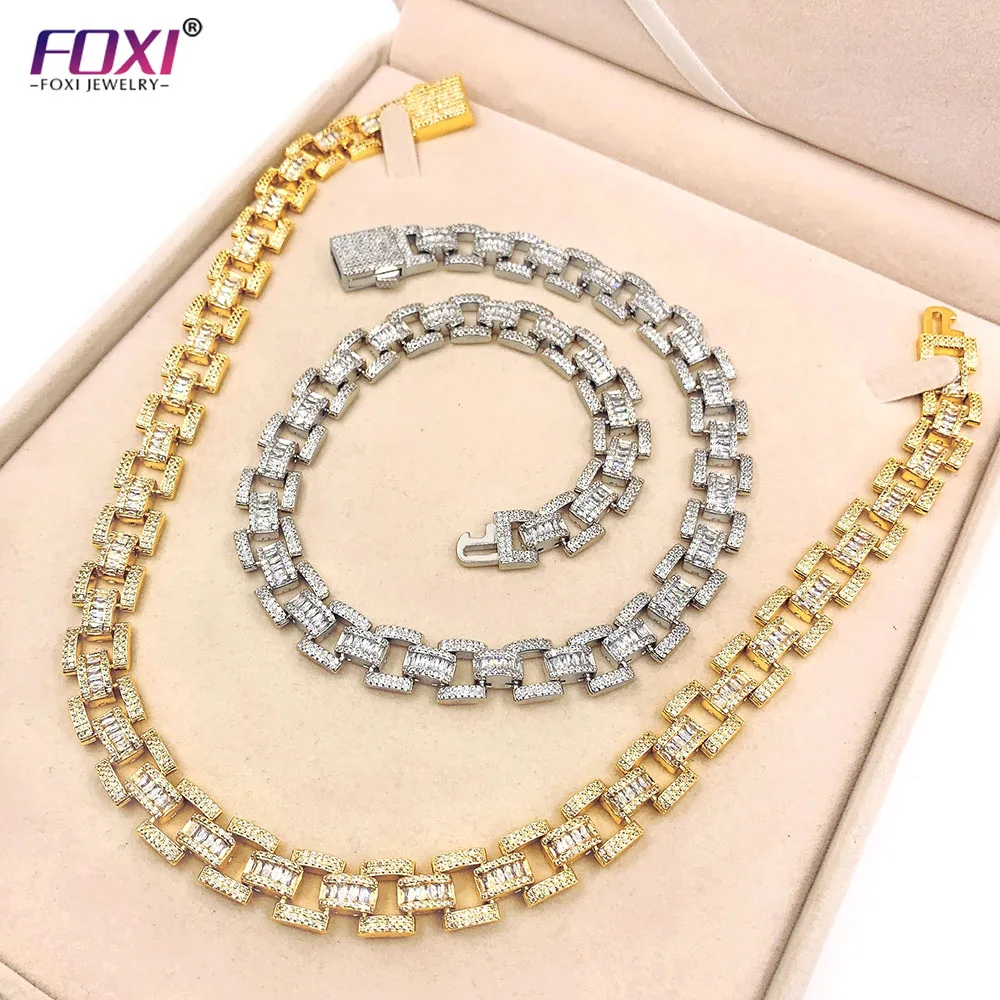 

2021 new luxury jewelry hip hop gold silver cuban link chain necklace for men and women