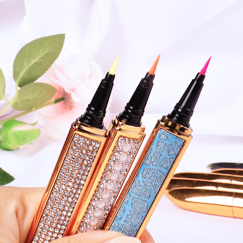 

Magic Eyeliner Waterproof Black Eyeliner Colorful Lash Glue Pen For 6 Style