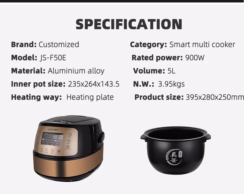 Electric Rice Cooker 5kg Multicooker National Digital Suqre Smare