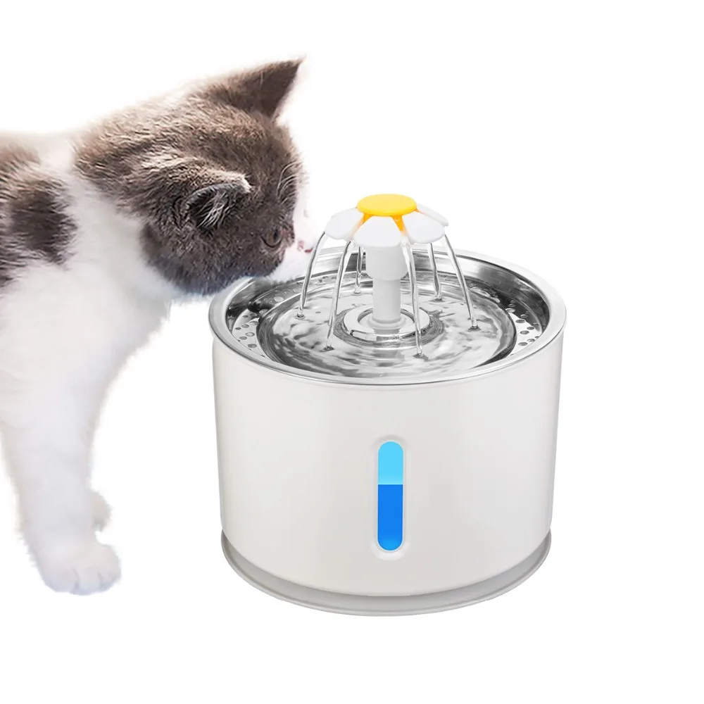 

Factory Naked Price Cat Water Fountain Stainless Steel Drinkfontein Katten Fountain For Cats, Blue gray
