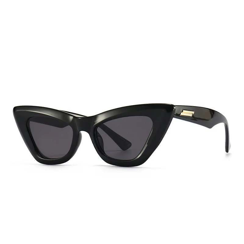 

Lmamba New Retro Modern Punk Small Frame Cat Eye Sunglasses Fashion Trendy Vintage Flat Top Sun Glasses