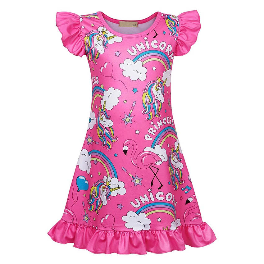 

Hot Selling In Us Infant Girl Clothes Child Clothing Girls Sleepwear Pajamas Girls Sleepwear Cartoon Unicorn Nightdress