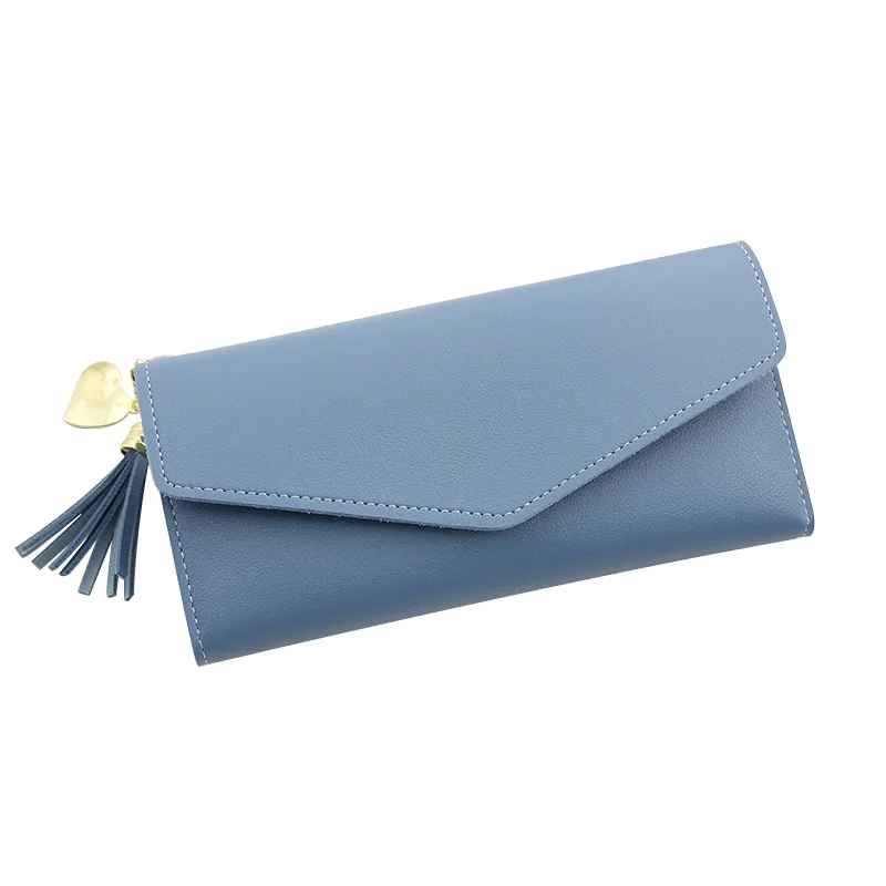 

Wholesale Simple Design Women Purse Large Capacity Tassel High Quality PU Wallet