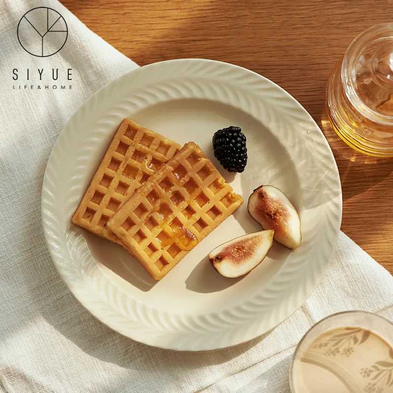 

European Ceramic Flat Household White Wedding Charger Plate Breakfast Dessert Round Porcelain Plates 3018, White color