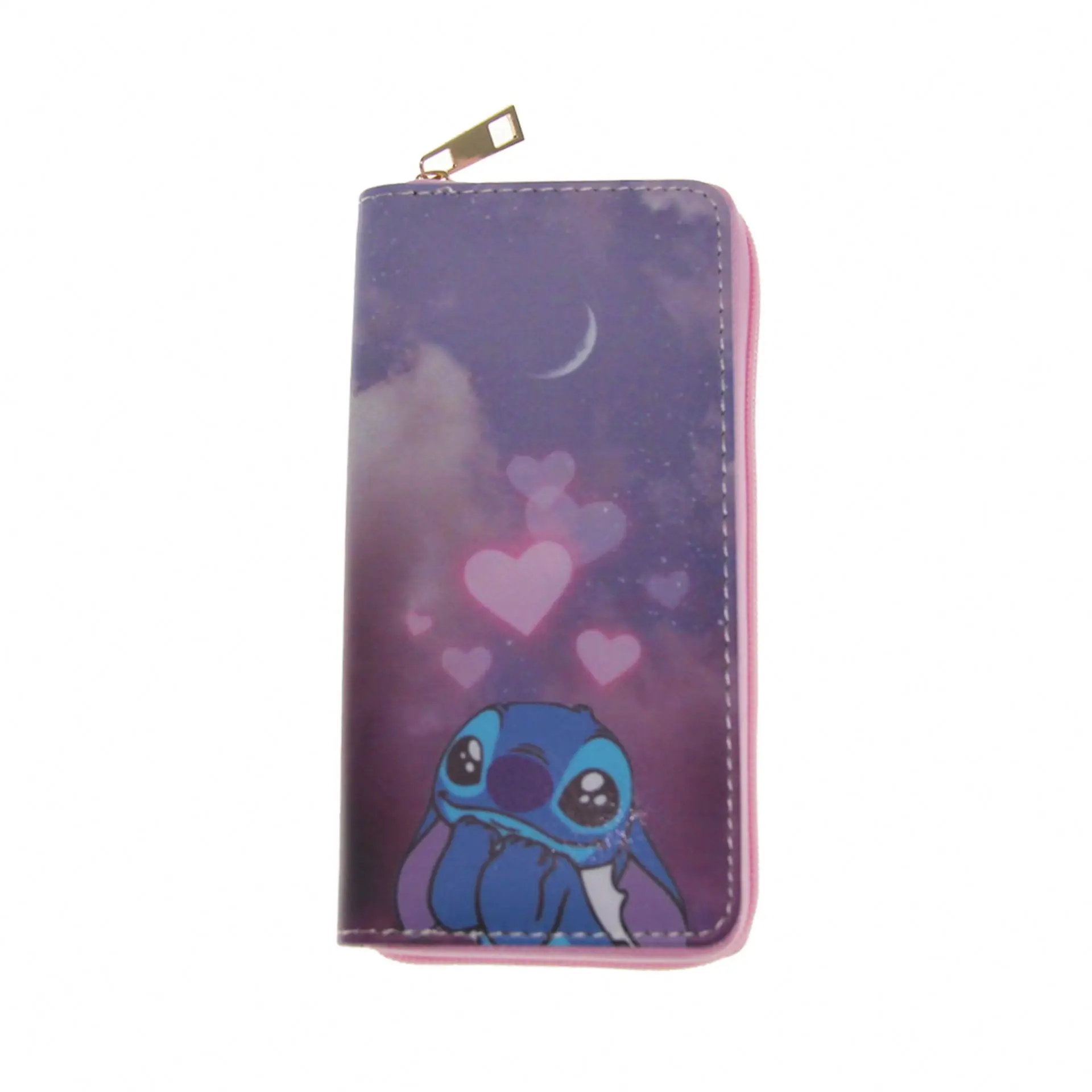 

2021 New cartoon Stilch PU long zipper wallet printing to custom manufacturers wholesale