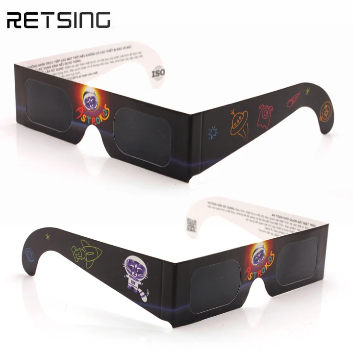
Disposable Paper Solar Eclipse Glasses ISO for Viewing Chile Eclipse 
