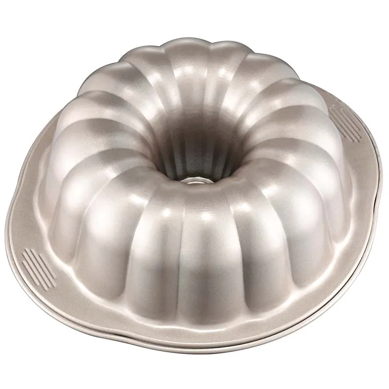 

CHEFMADE Bundt Cake Mold 10 Inch Premium Non Stick Fluted Tube Bakeware Tray Baking Dish 10" Round Cake Pan, Champagne gold