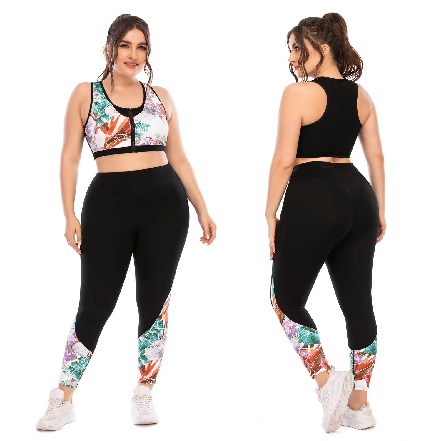 

Summer color gym wear bodybuilding fitness beauty back bra tight hip lifting 2pcs yoga set for women