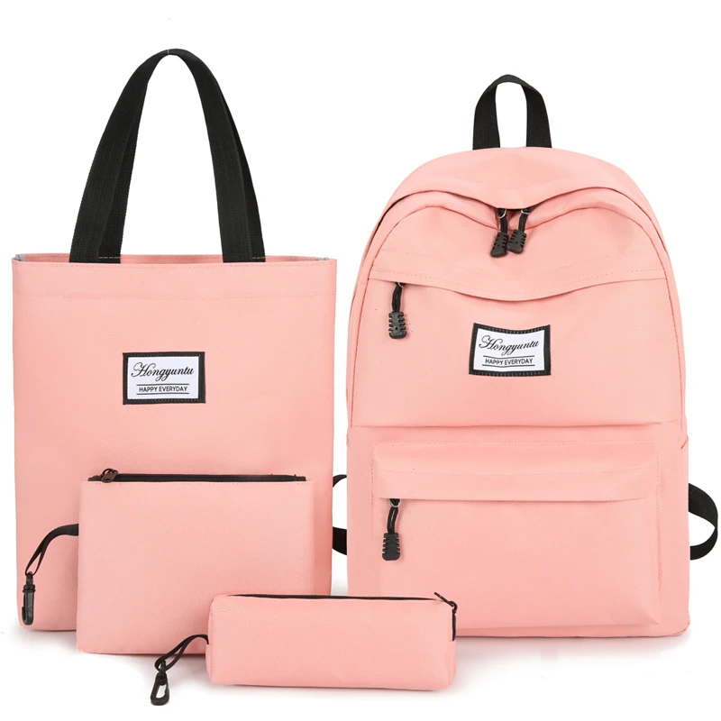 

girl leisure school collage bags women travel daily sports set 4 in 1 backpack