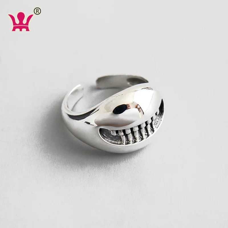 

Interesting Fashion Jewelry Laughing Mouth Pure Silver Rings Wholesaler