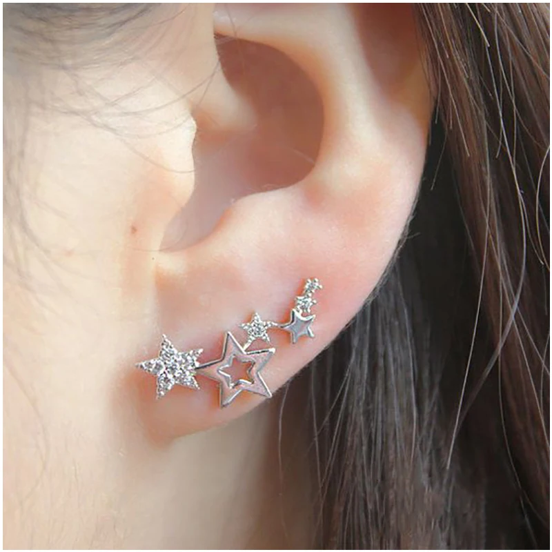 

CAOSHI Jewelry Exquisite Cheap Wholesale Star design Fashion Earrings for Girls Cute Stud Earrings