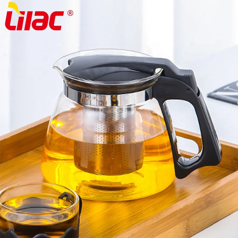 

Lilac BSCI SGS LFGB 900ml 1100ml 1500ml loose leaf removable infusing glass spout brewer herb red tea pot