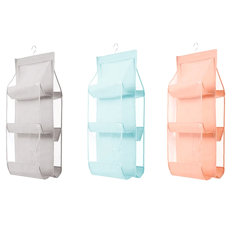 
6 8 Pocket Foldable 3 Layers Folding Sundry Pocket handbag hanging bag storage organizer 