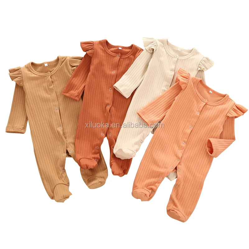

Mix Color Infant Solid Color Cotton Clothes Baby Girl Boutique Jumpsuit
