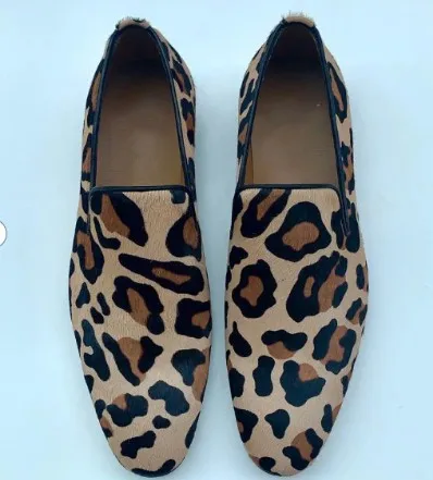 

Autumn winter low heel casual silp on leopard men single flat shoes 46 new brand korean men's mocasines shoes casual