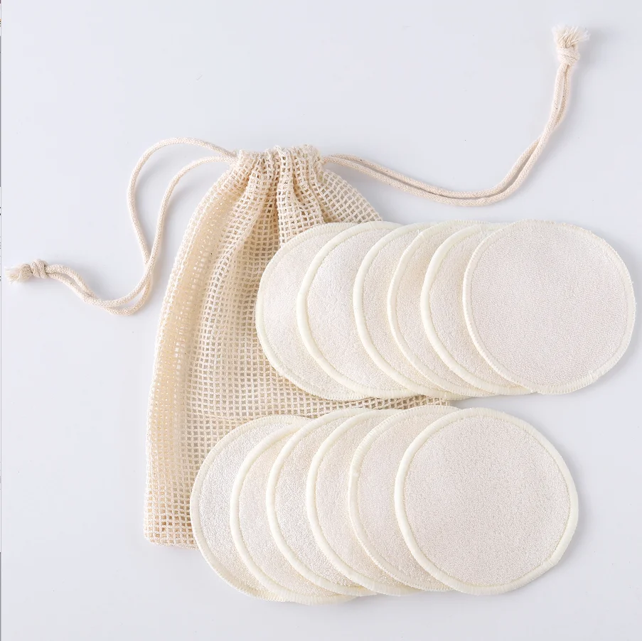 

bamboo makeup remover pads reusable bamboo charcoal fiber face reusable make-up remove cotton pad, Customed