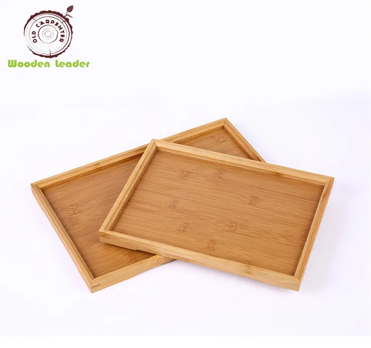 

Factory Degradable Eco-Friendly bamboo hotel Rectangular Tea Coffee Fruit serving tray