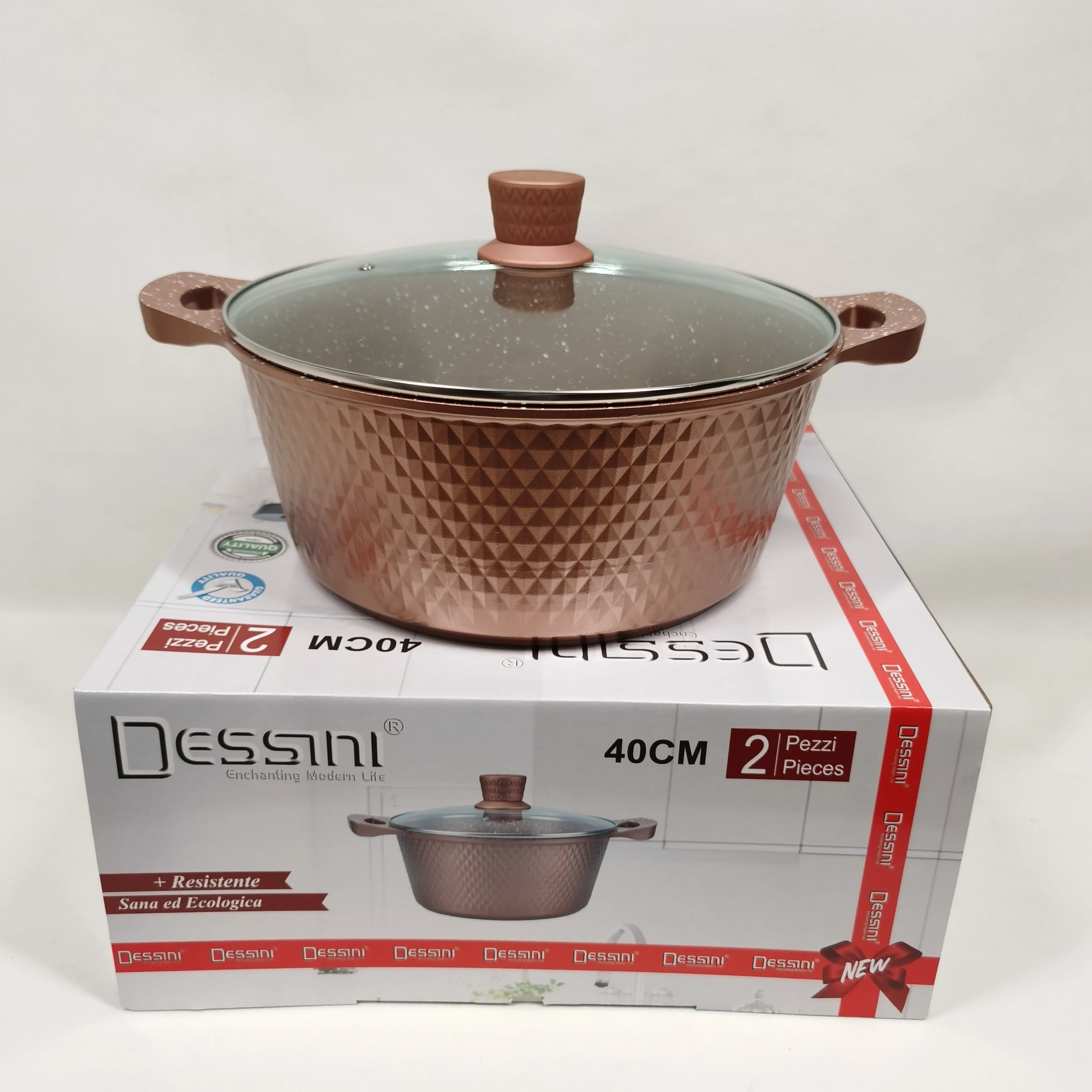 

Diamond Dessini cookware casserole 21QT and 40CM pots and pans and cooking pot ceramic grantie coating, Customized color