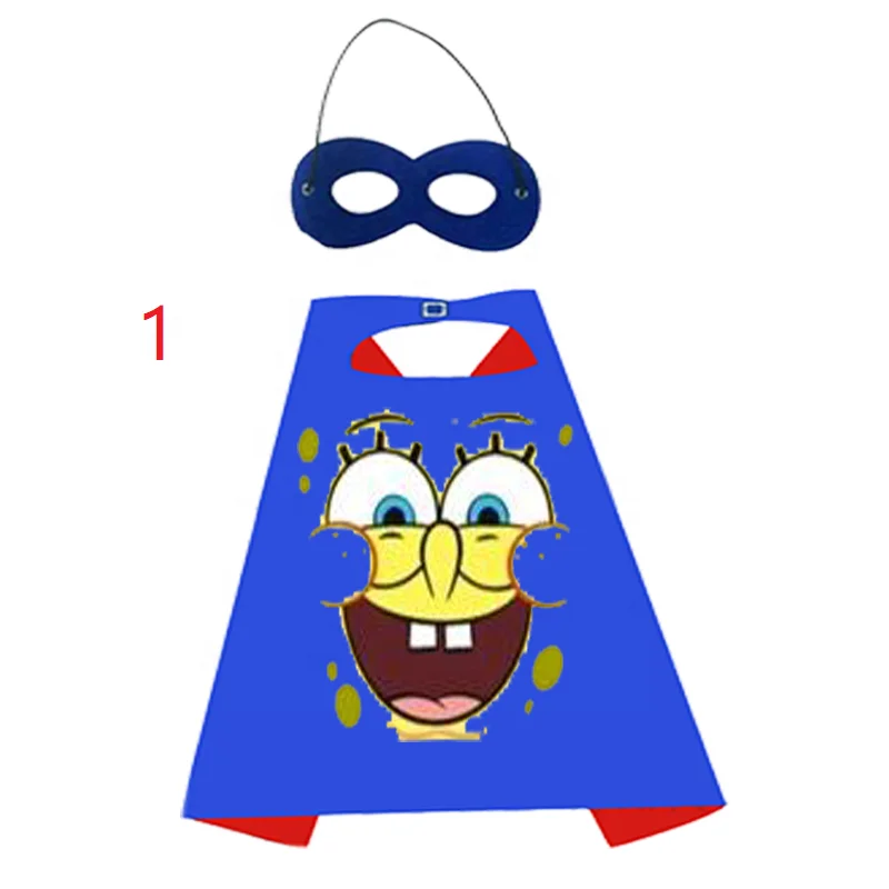 
Factory Hot Sale Fashion Satin Superhero Cape ,cartoon cape and mask various size personal birthday party  (1600074988854)