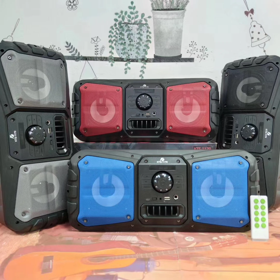 

KTS-1179 New trending product double 4inch dj speaker Best selling karaoke speaker with colorful light