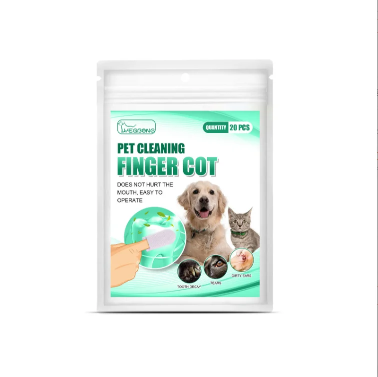 

Pets Cleaning Finger Wipes 20PCS/Bag Factory Direct sales LOW MOQ Organic Effective Remove Oral Odor Pets Cleaning Dental Wipe
