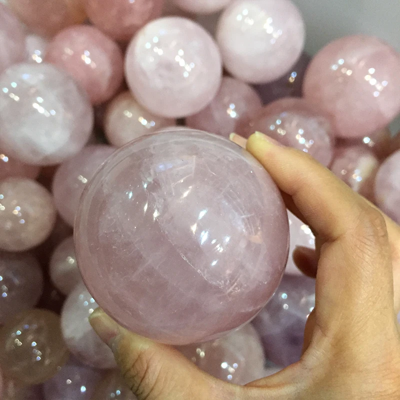 Wholesale Natural Rock Polished Rose Quartz Spheres Pink Crystal Balls