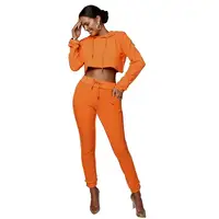 

Two Piece Set Women Tracksuit Pullover Neon Hoodies Sweatshirt Tops + Pants Sets Casual Outfits Y12047