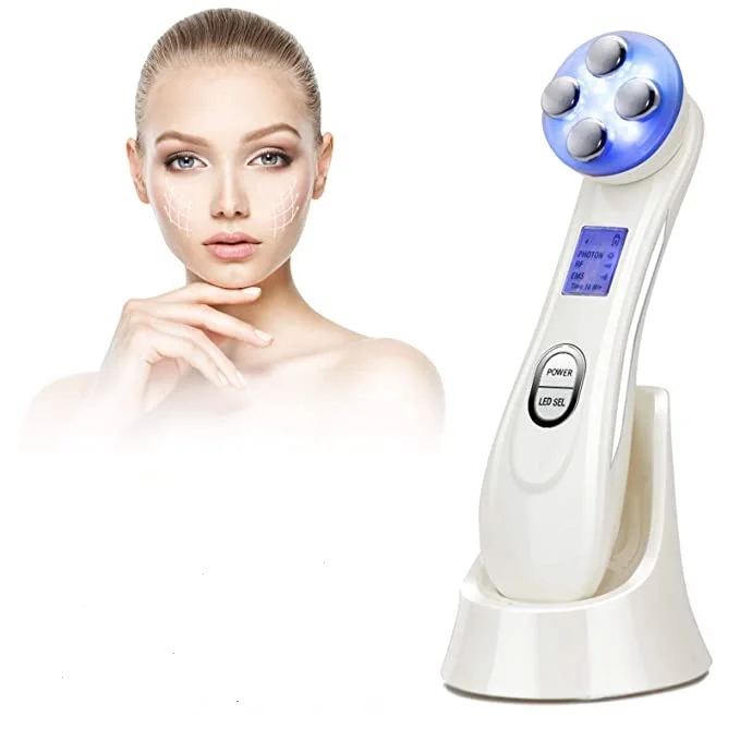 

RF Face Massager Radio Frequency Facial Lifting Mesotherapy EMS Led Face Light Therapy 5 In 1 Photon Beauty Products Skin care