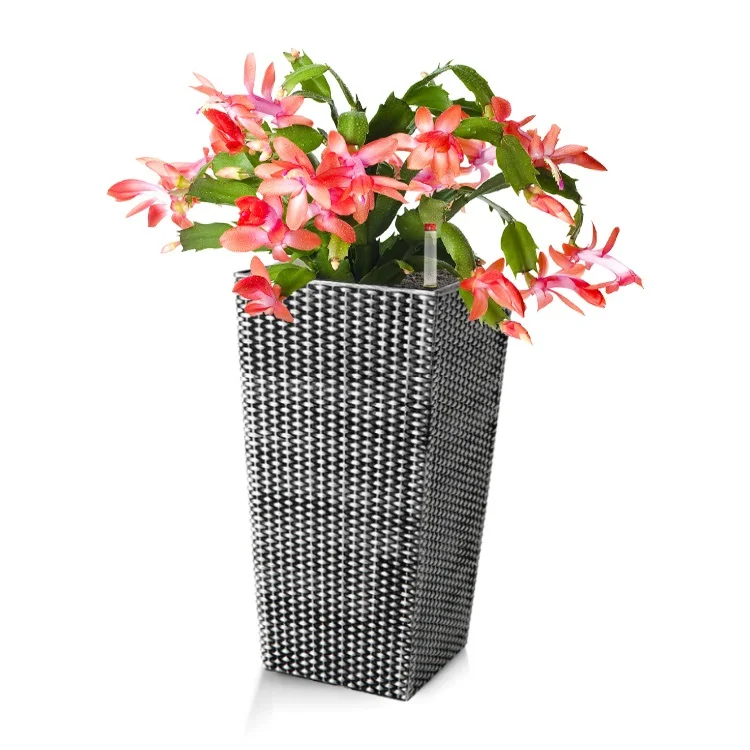

BRICE Boite de jardinage vrigin PP outdoor tall large plastic plant pots, decorative flower pots, Brown/white