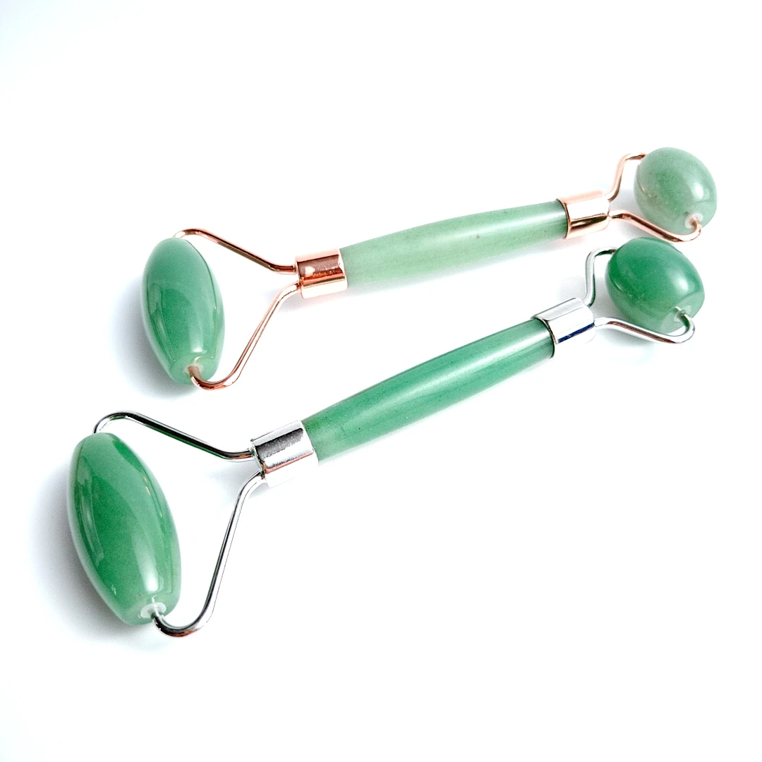 

Green aventurine Jade Roller Gua Sha Scraping Massage Tool Set Natural Jade Promote Blood Circula