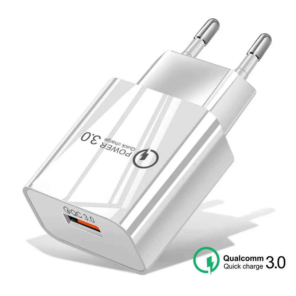 

US EU Plug QC3.0 Fast Charging 1 Ports 5V USB Power Adapter Desktop Wall Charger