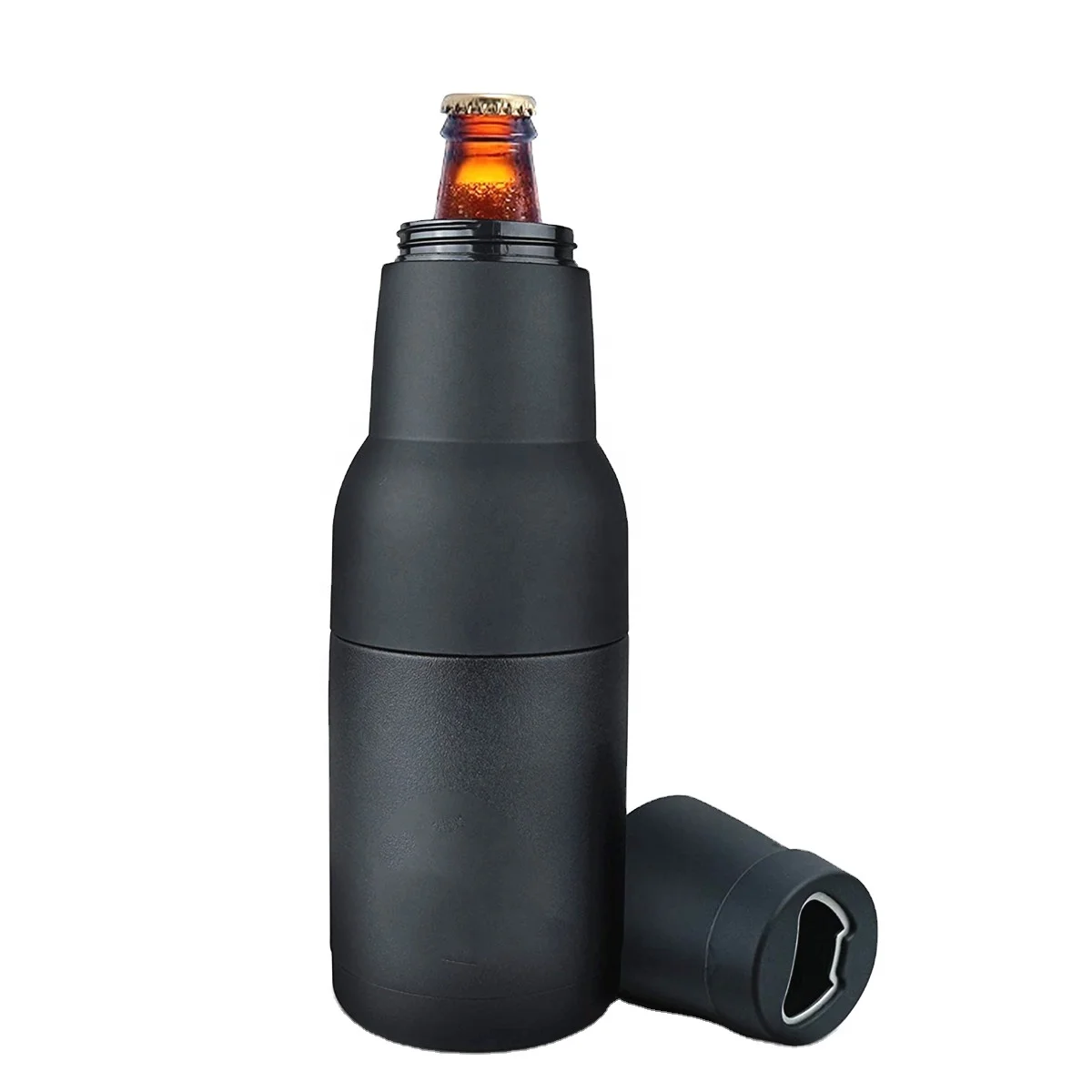 

12 OZ Wholesale Custom Stainless Steel Vacuum Beer Bottle Insulated Insulator Cooler Can Holder, Customized color acceptable