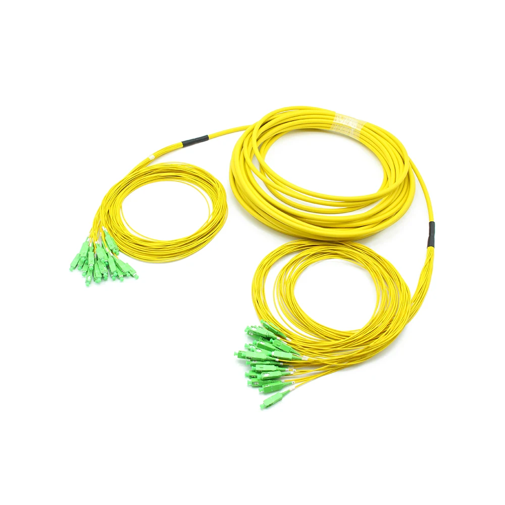 High Quality 24 Cores SC APC-SC APC Fiber Patch Cord SC APC Singlemode 2.0mm Breakout Fiber Optic Patch Cable LSZH Yellow
