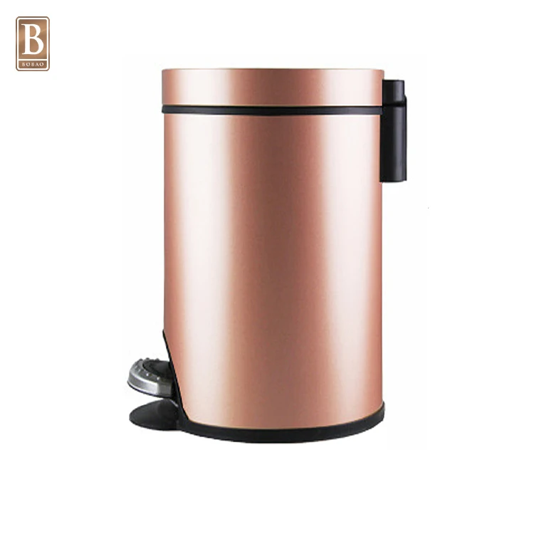 
Open Top Rolling Cover Type Round Design Stainless Steel Waste Bin Trash Can 