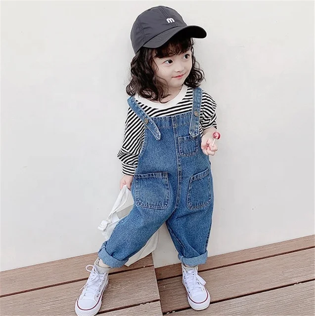 

Kids Denim Overall Pants Baby Suspender Pants Solid Baby Boy Jeans Overalls Blue/white Girls Cute Overalls Pants for Kids, As picture