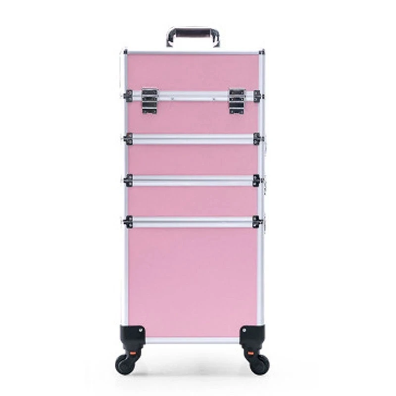 

Professional Makeup Suitcase 4 in 1 Travel Vanity Case Large Salon Trolley Lockable with 360 Rotating Universal Wheels Black