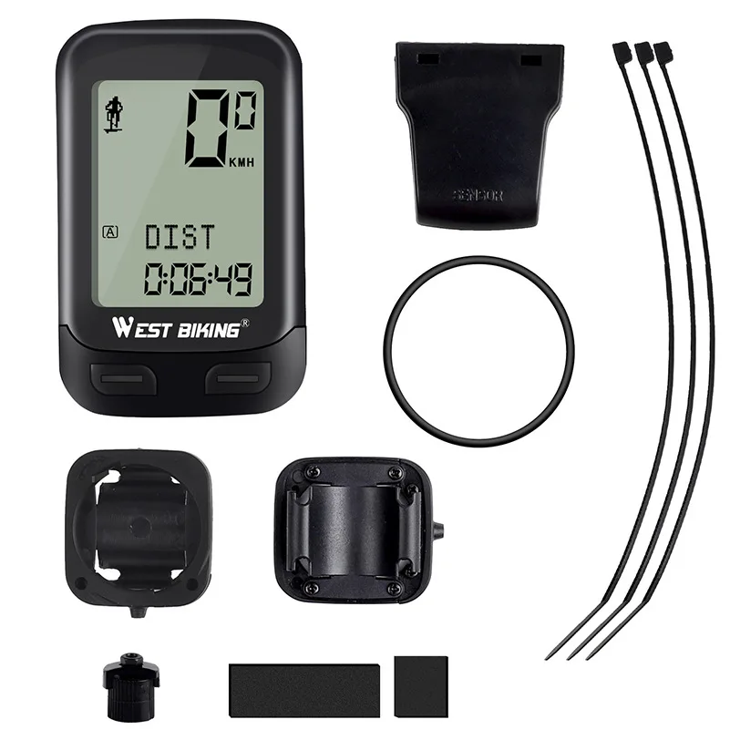 

Waterproof A/b Lcd Wireless Back Light Bicycle Speedometer Computer, Black