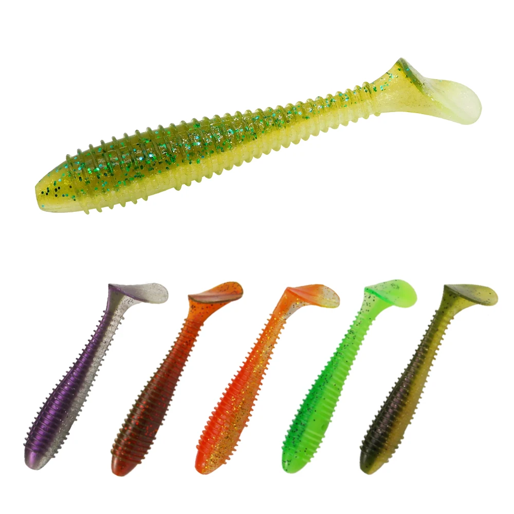 

ESFISHING 6pcs100mm 10g Vibro Fat swing impact fat fishing soft plastics artificial bait for saltwater fishing lures