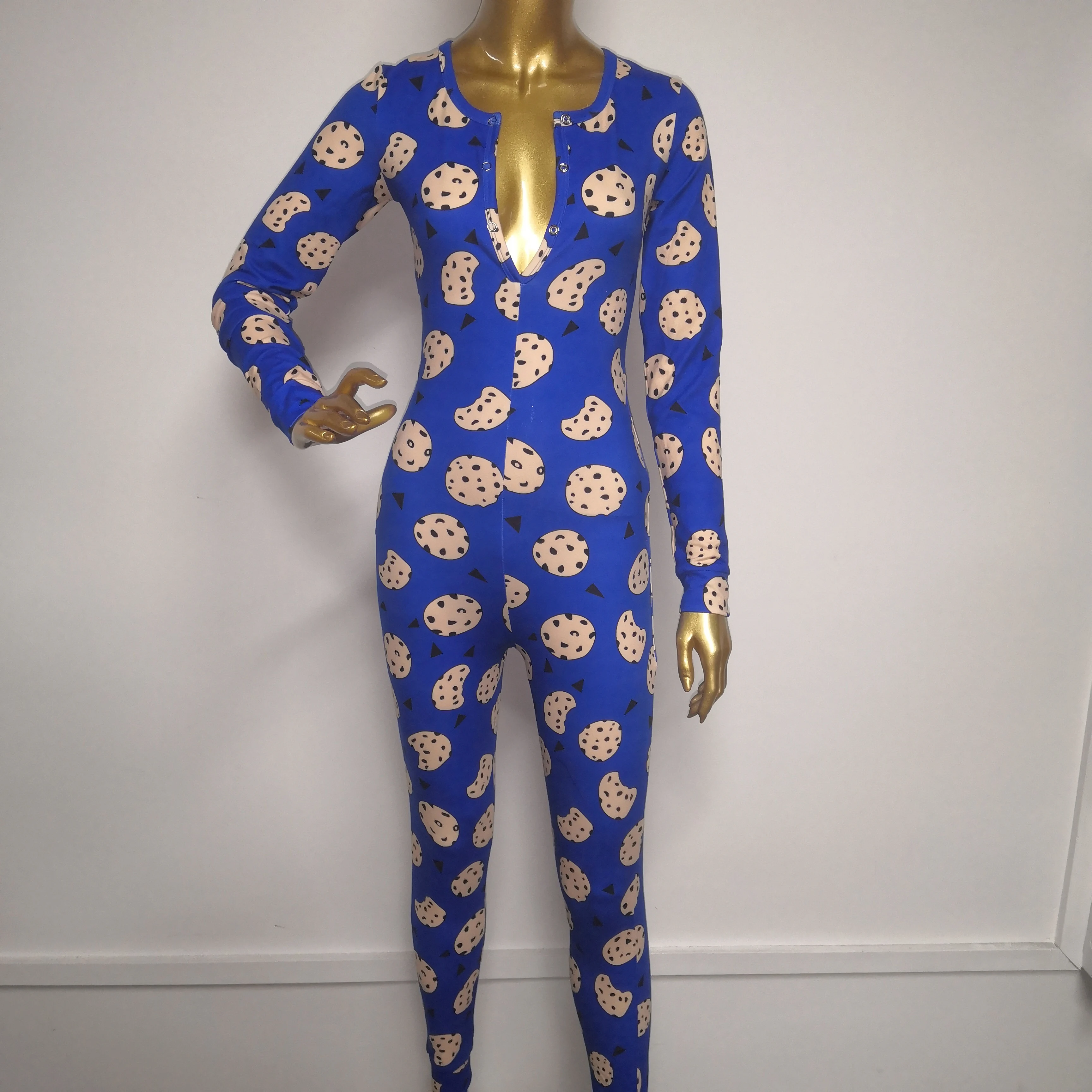 

Cute cookie plus size onesie pajamas butt flap for women adult onesie