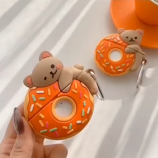 Cute Bear Donuts Silicone Case Airpods 1/2/pro For Airpod Pro Case 2020 ...