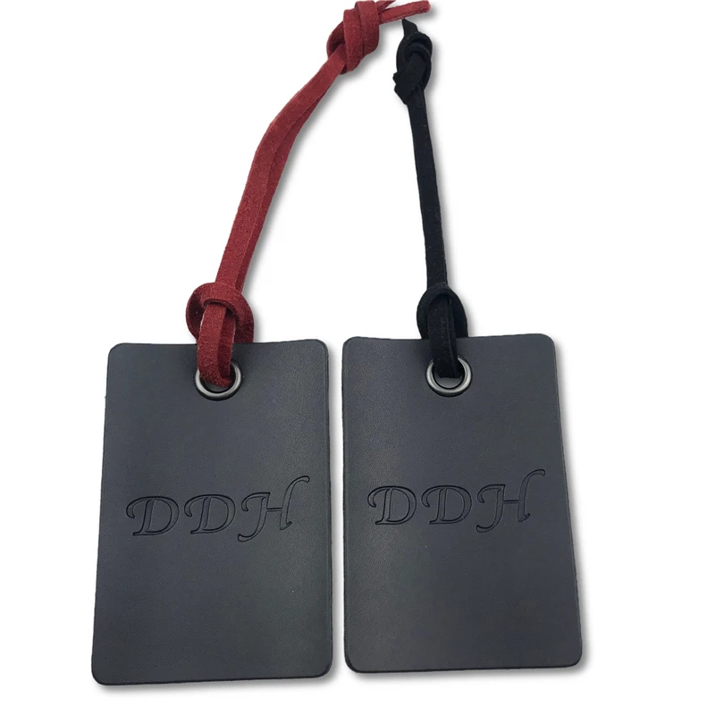 

Wholesale Custom High Quality Logo Embossed PU Leather Patch Labels Offewhite Luxury Bag Hang Hanging Tag Design For Clothing, Customized color