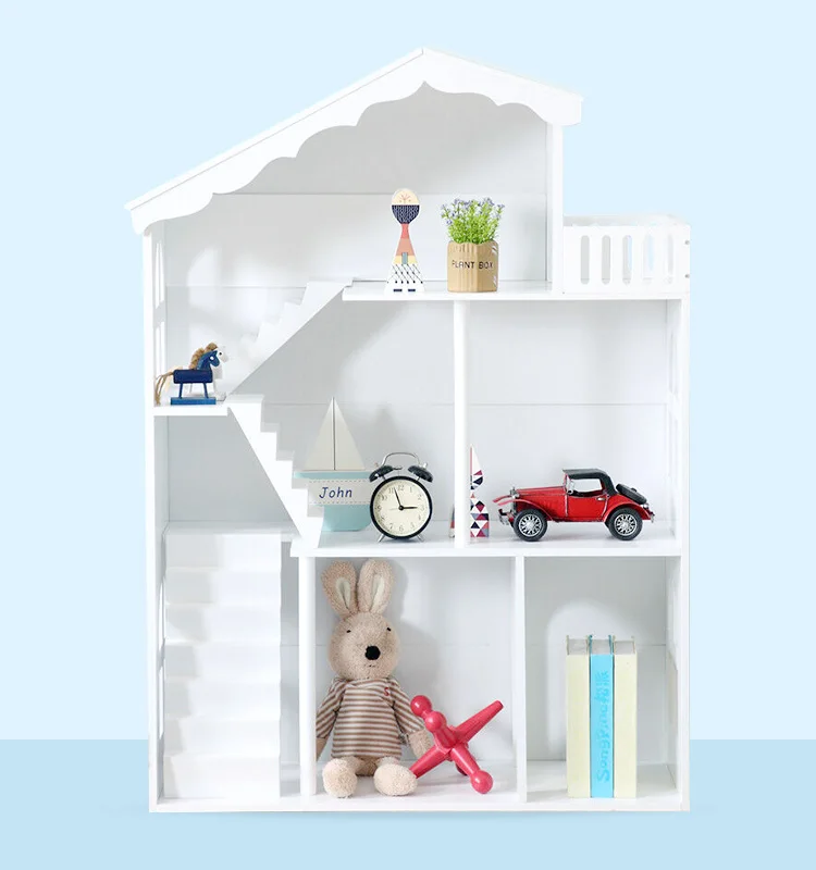 

Doll House Kids Bookshelf Wooden Toy Storage Cabinet Portable Bookshelf Doll House Accessories And Furniture Doll House