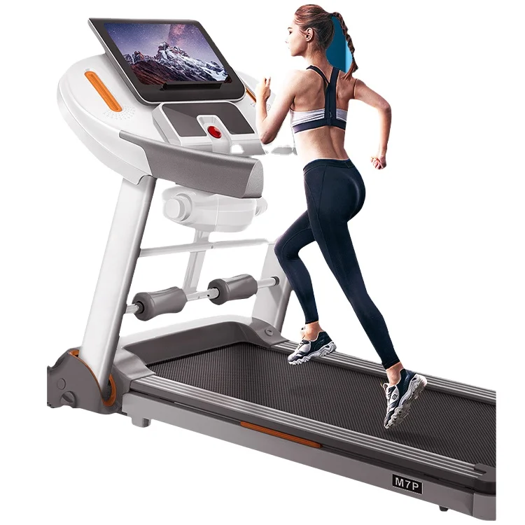 

Hot sale home gym exercise semi commercial fitness air runner heavy duty treadmill, White