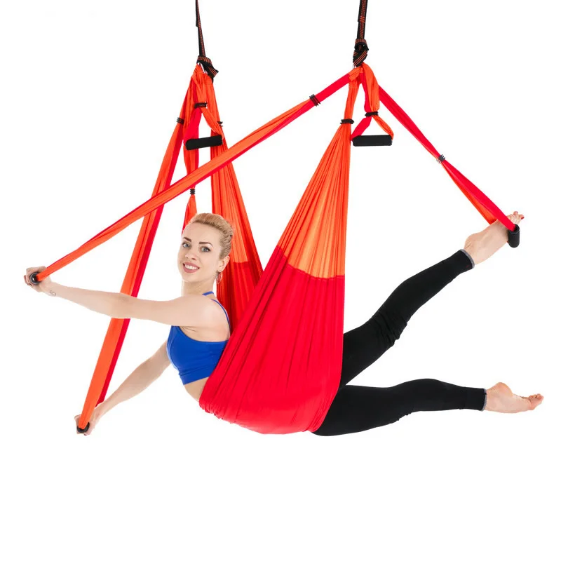 

Genuine 6 Handle Yoga Hammock Flying Swing Anti-gravity Fitness Pilates Inversion Exercises Device Home GYM Hanging Belt Workout