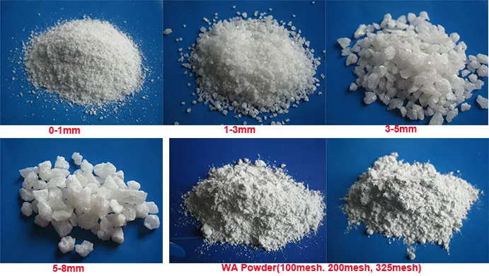0-1mm 1-3mm 3-5mm white fused alumina in refractory -1-