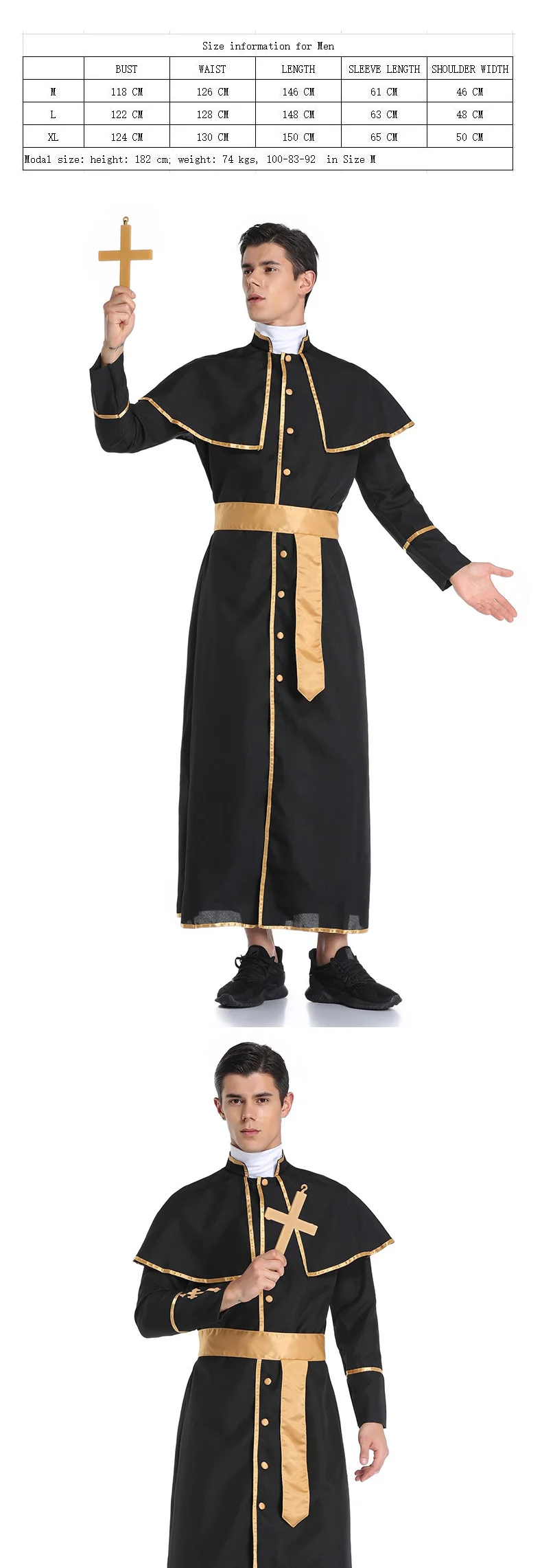 Adult Priest Pastor Minister Costume Men Women Nun Role Play Sexy Priests Uniform Fancy