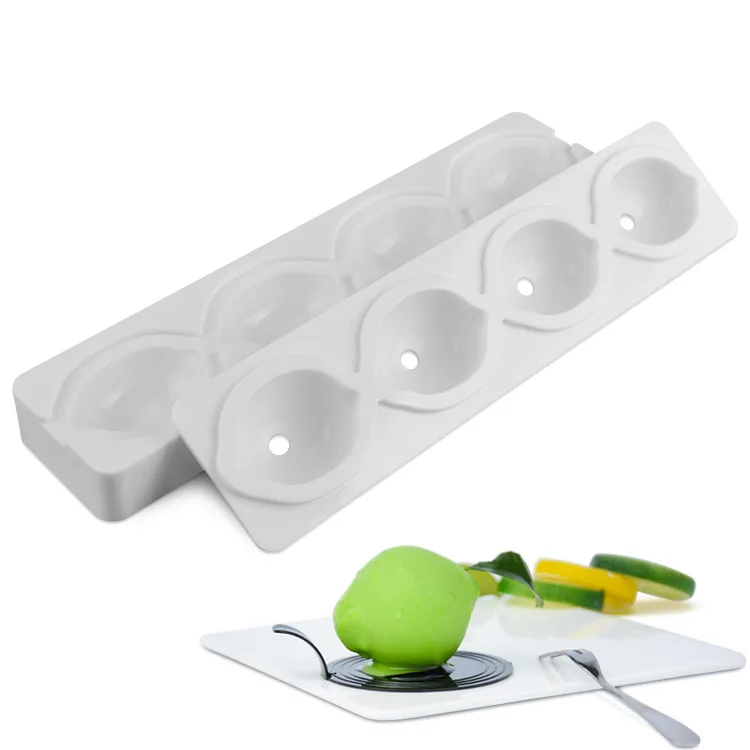 

Lemon shape ice cream silicone mold mousse cake mold chocolate baking tools, White