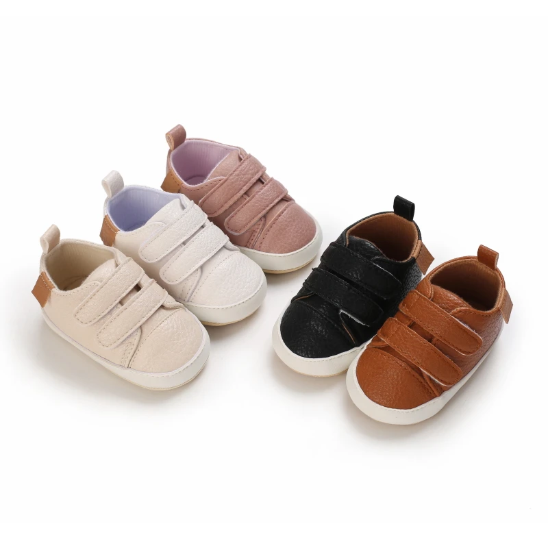 

0-1 Year Fashion Boys Toddlers Soft Rubber Soles PU Leather Shoes 0-18 Months Girls Walker Shoes, 5 colors