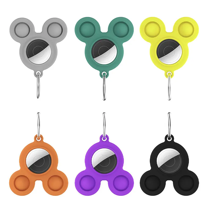 

new design Logo Customized Silicone Stress Reliever Fidget Key Chain Locator Tracker cover cute airtag Case, Picture